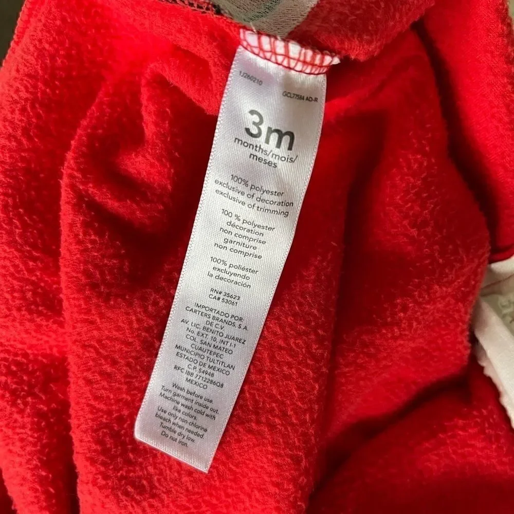 Carter’s Baby Red Santa Fleece Jumpsuit
